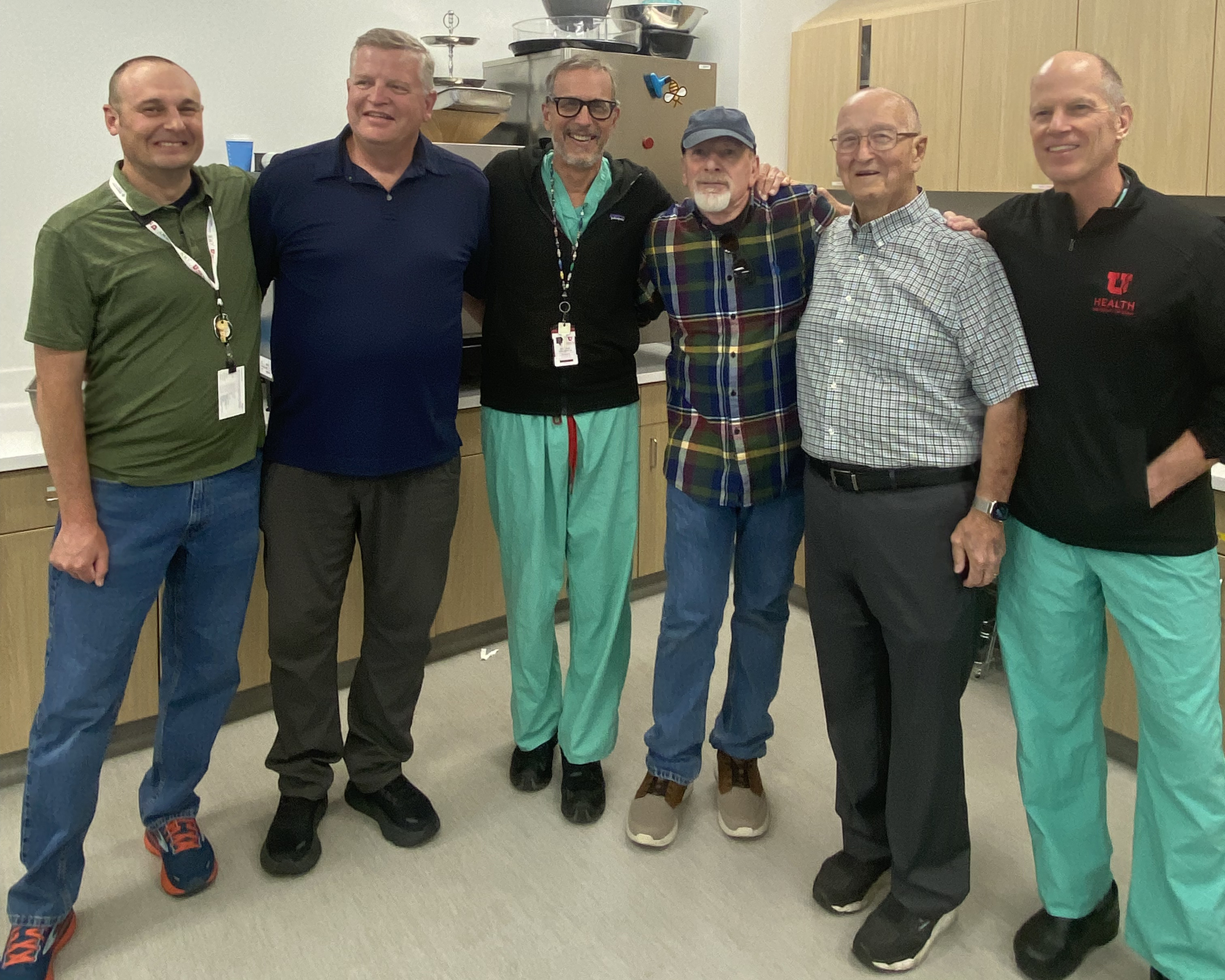 Group photo of previous pediatric neurosurgeons, etc. at Dr. Brockmeyer's retirement party